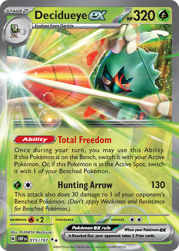 Decidueye ex 015/197 Obsidian Flames Pokémon card | Pokebundles Ireland