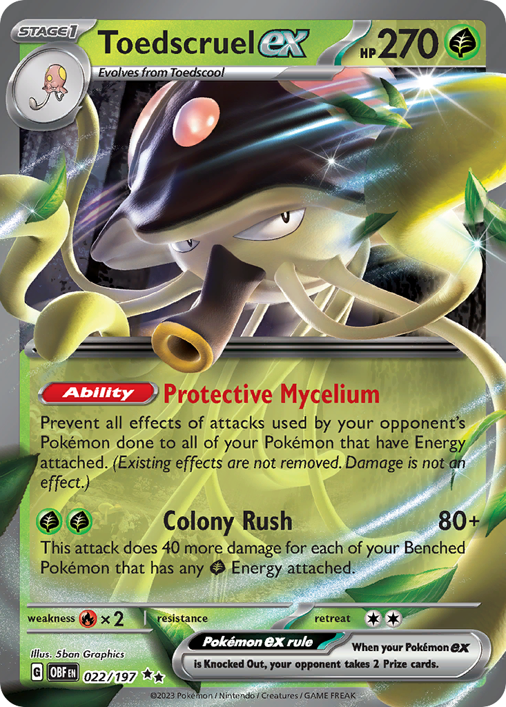 Toedscruel ex 022/197 Obsidian Flames Pokémon card | Pokebundles Ireland