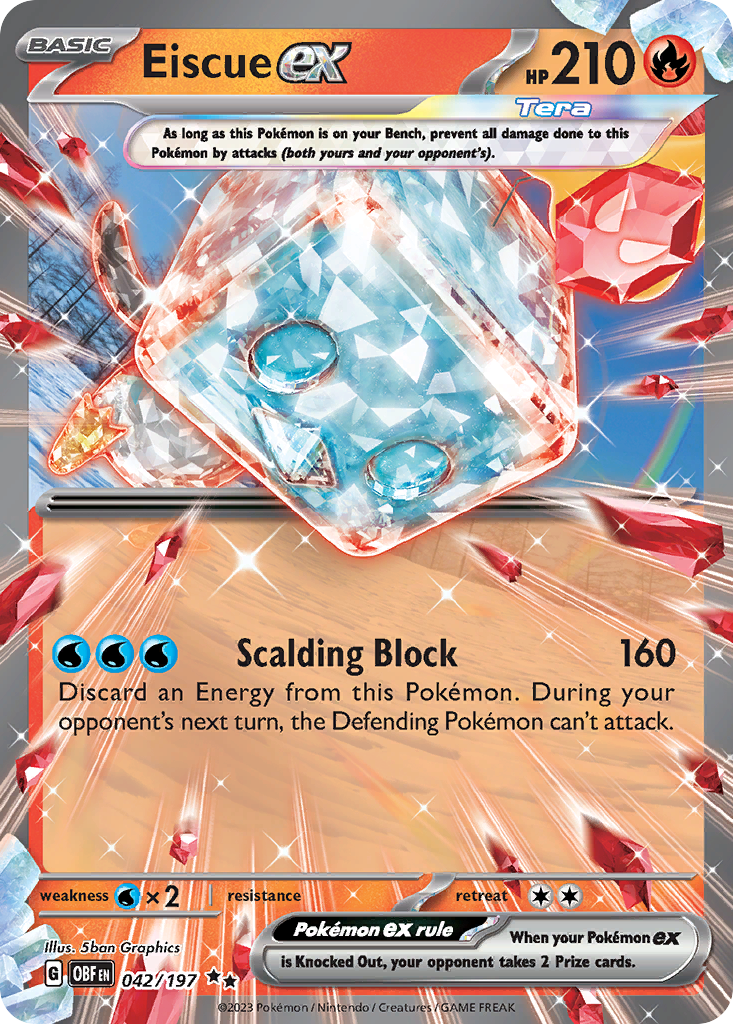 Eiscue ex 042/197 Obsidian Flames Pokémon card | Pokebundles Ireland