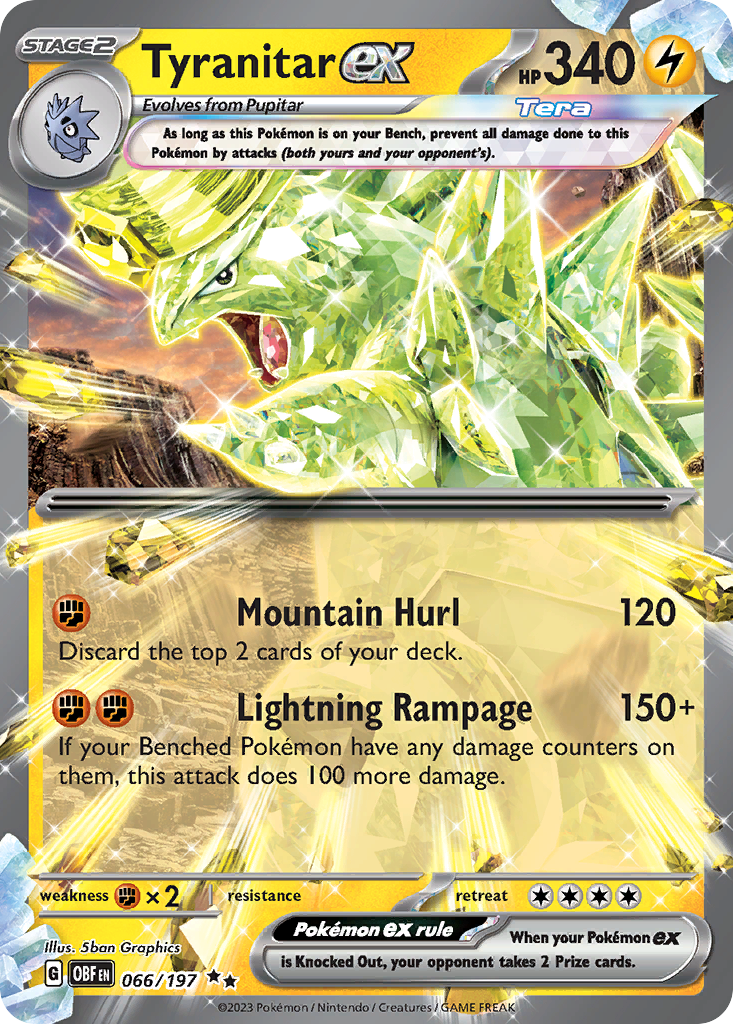 Tyranitar ex 066/197 Obsidian Flames Pokémon card | Pokebundles Ireland