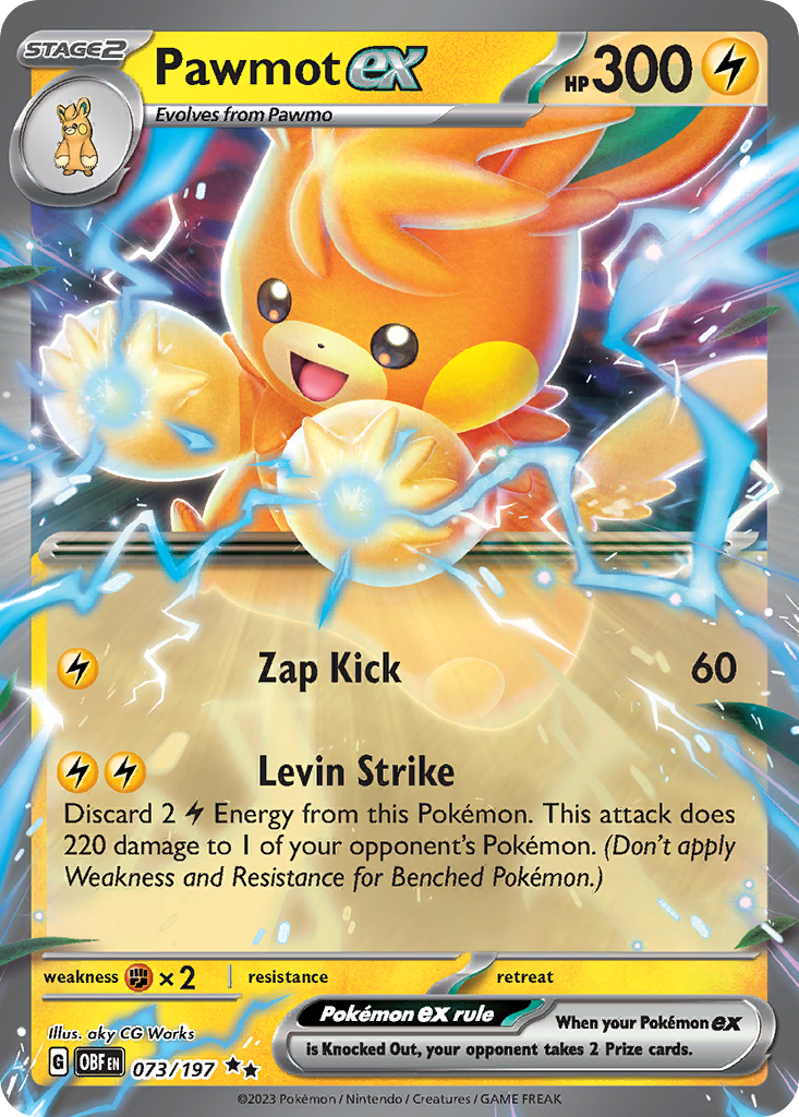 Pawmot ex 073/197 Obsidian Flames Pokémon card | Pokebundles Ireland