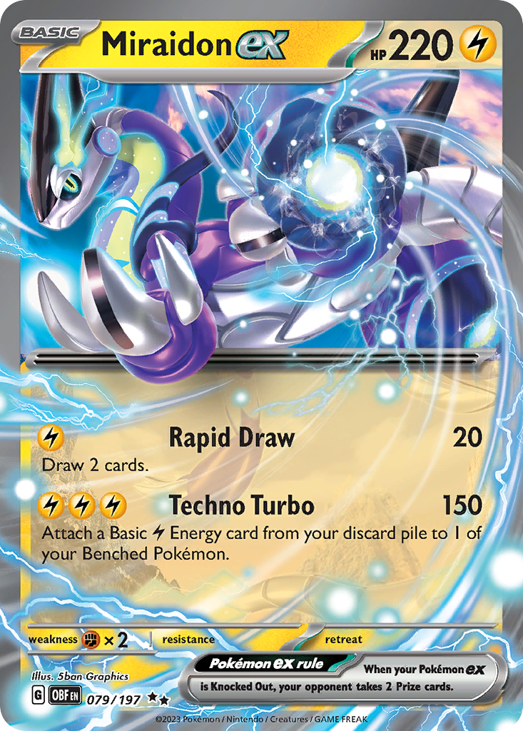 Miraidon ex 079/197 Obsidian Flames Pokémon card | Pokebundles Ireland