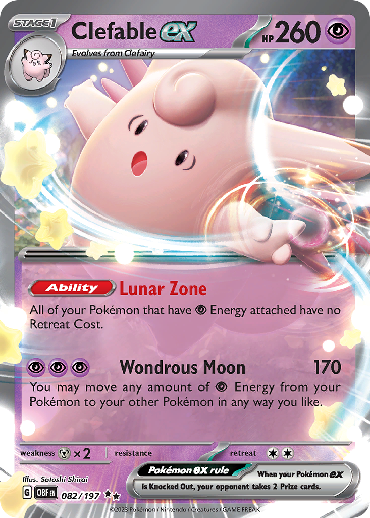 Clefable ex 082/197 Obsidian Flames Pokémon card | Pokebundles Ireland