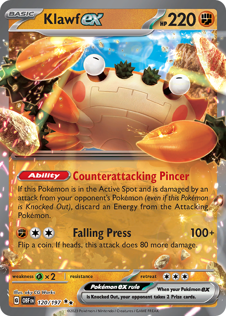 Klawf ex 120/197 Obsidian Flames Pokémon card | Pokebundles Ireland