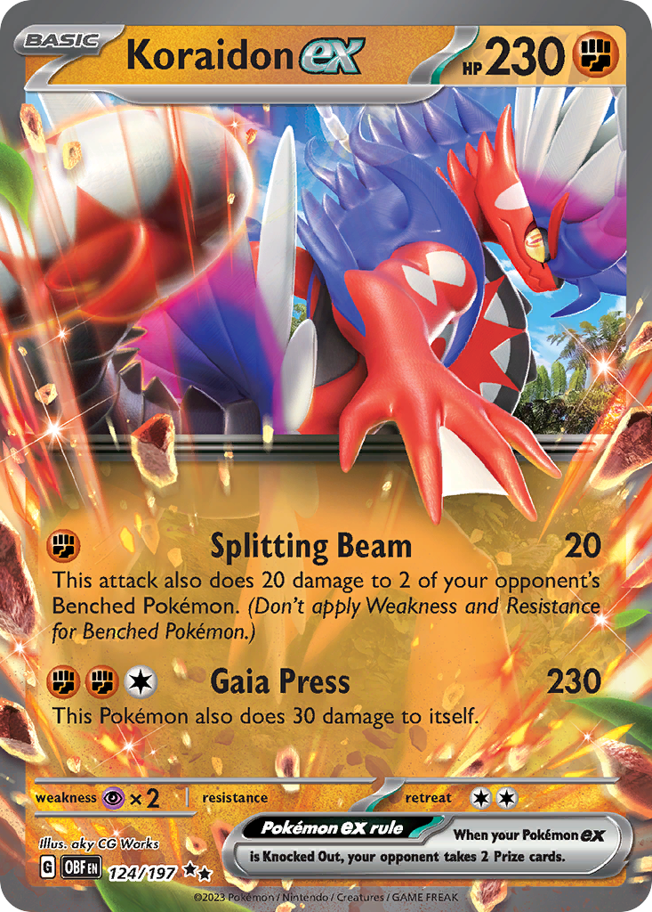 Koraidon ex 124/197 Obsidian Flames Pokémon card | Pokebundles Ireland