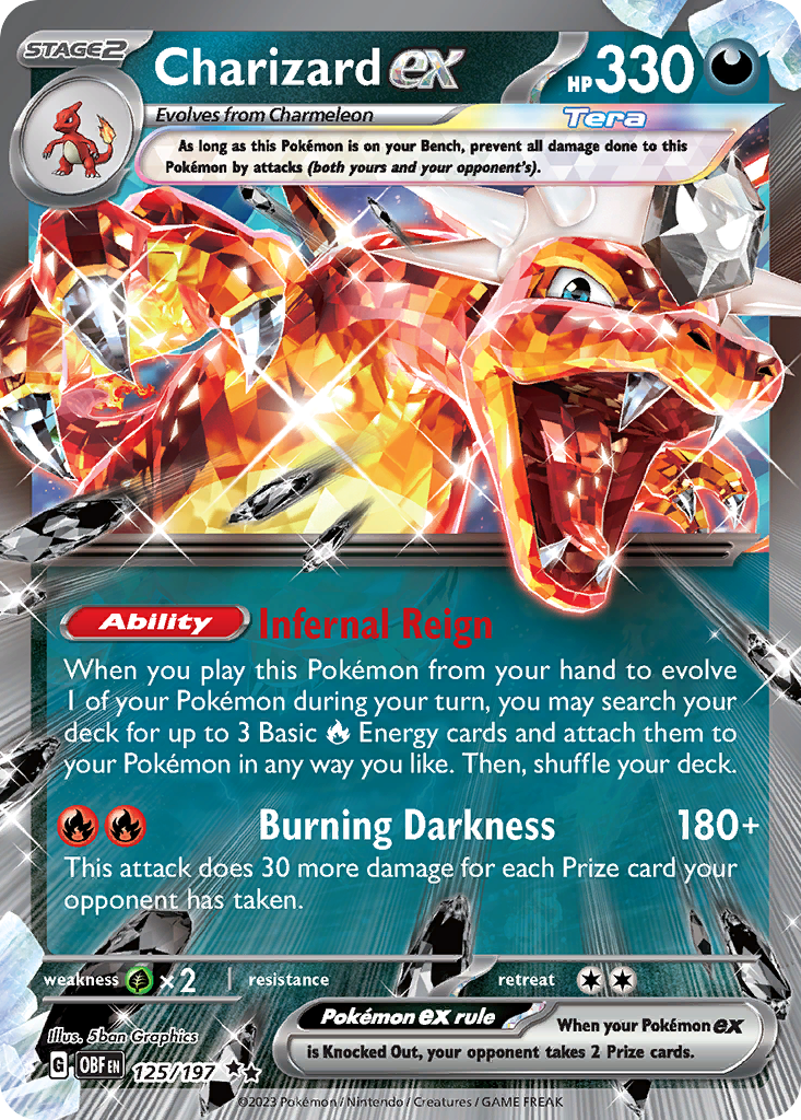 Charizard ex 125/197 Obsidian Flames Pokémon card | Pokebundles Ireland