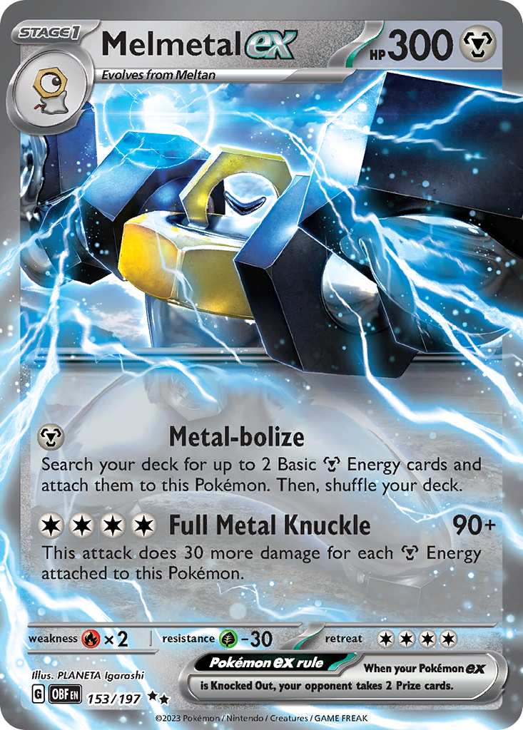 Melmetal ex 153/197 Obsidian Flames Pokémon card | Pokebundles Ireland