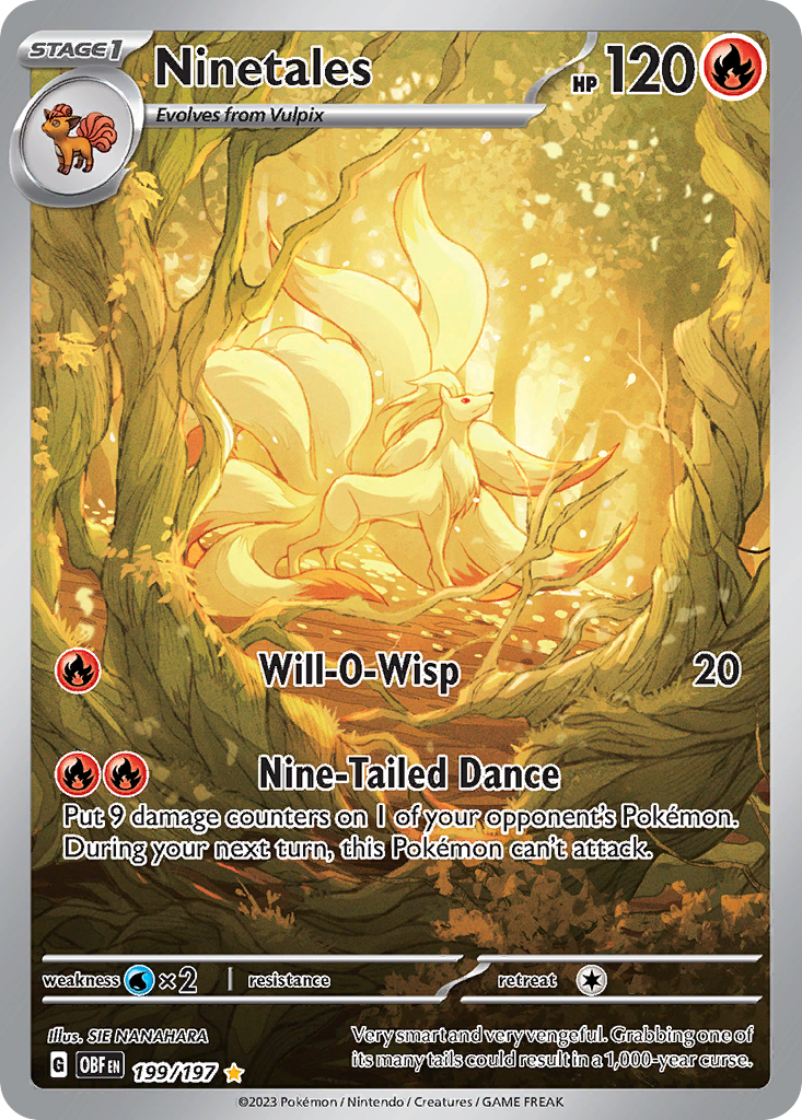 Ninetales 199/197 Obsidian Flames Pokémon card | Pokebundles Ireland
