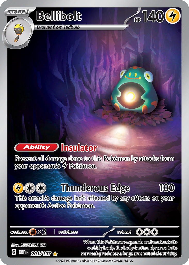 Bellibolt 201/197 Obsidian Flames Pokémon card | Pokebundles Ireland