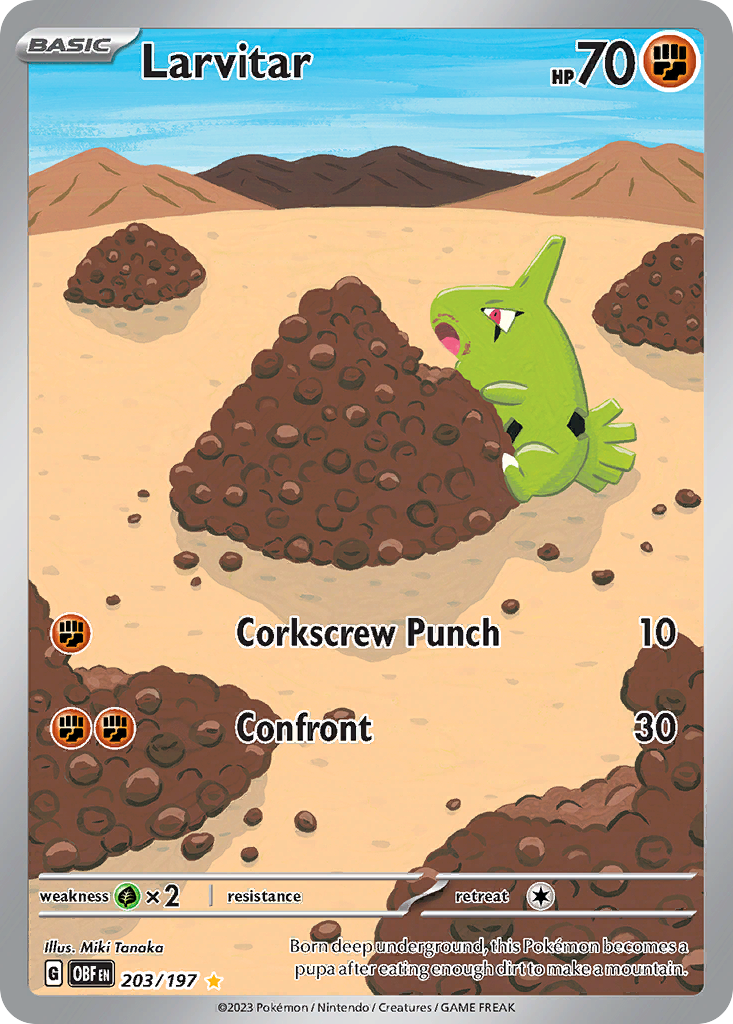 Larvitar 203/197 Obsidian Flames Pokémon card | Pokebundles Ireland