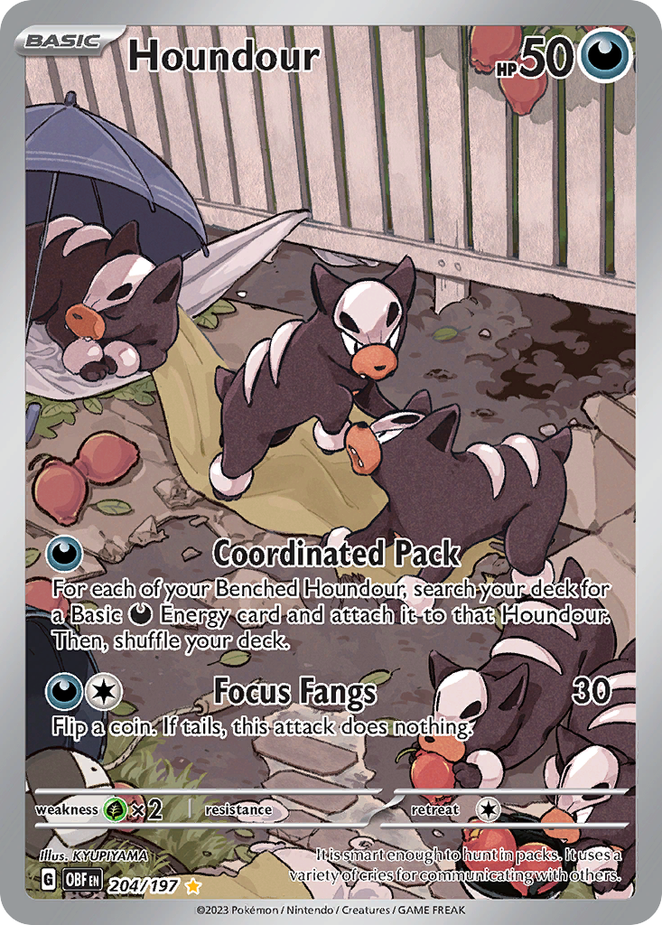 Houndour 204/197 Obsidian Flames Pokémon card | Pokebundles Ireland