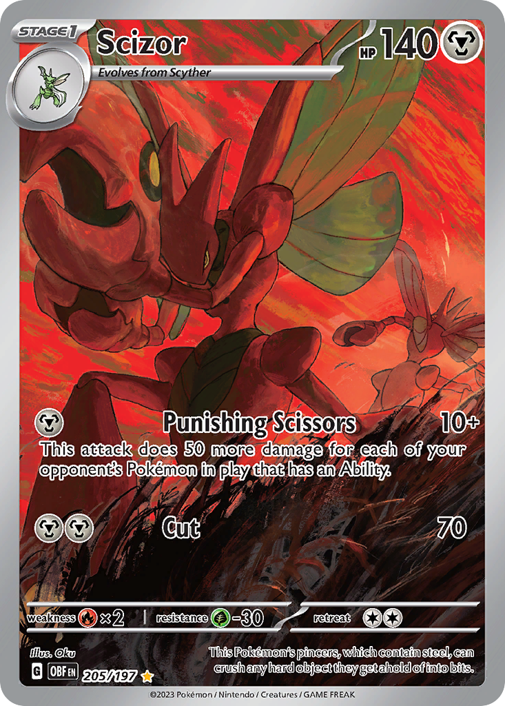 Scizor 205/197 Obsidian Flames Pokémon card | Pokebundles Ireland