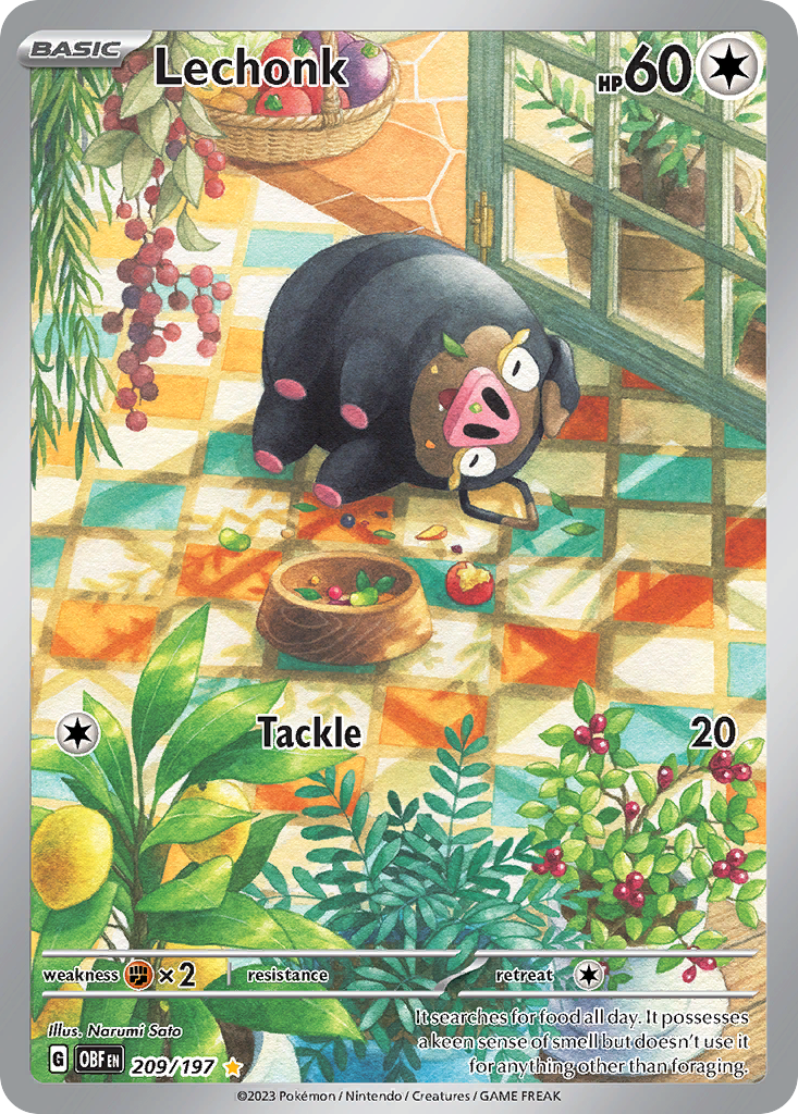 Lechonk 209/197 Obsidian Flames Pokémon card | Pokebundles Ireland