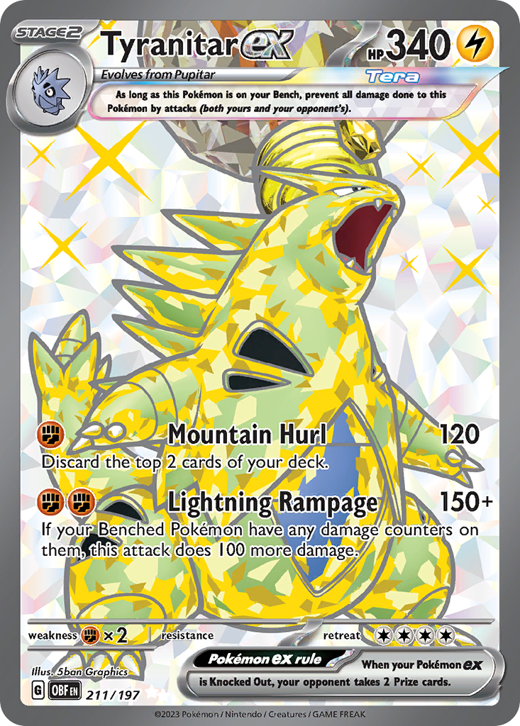 Tyranitar ex 211/197 Obsidian Flames Pokémon card | Pokebundles Ireland