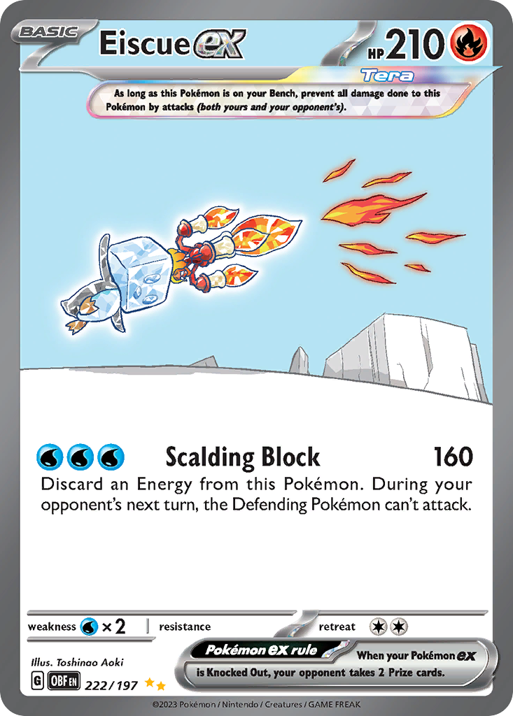 Eiscue ex 222/197 Obsidian Flames Pokémon card | Pokebundles Ireland