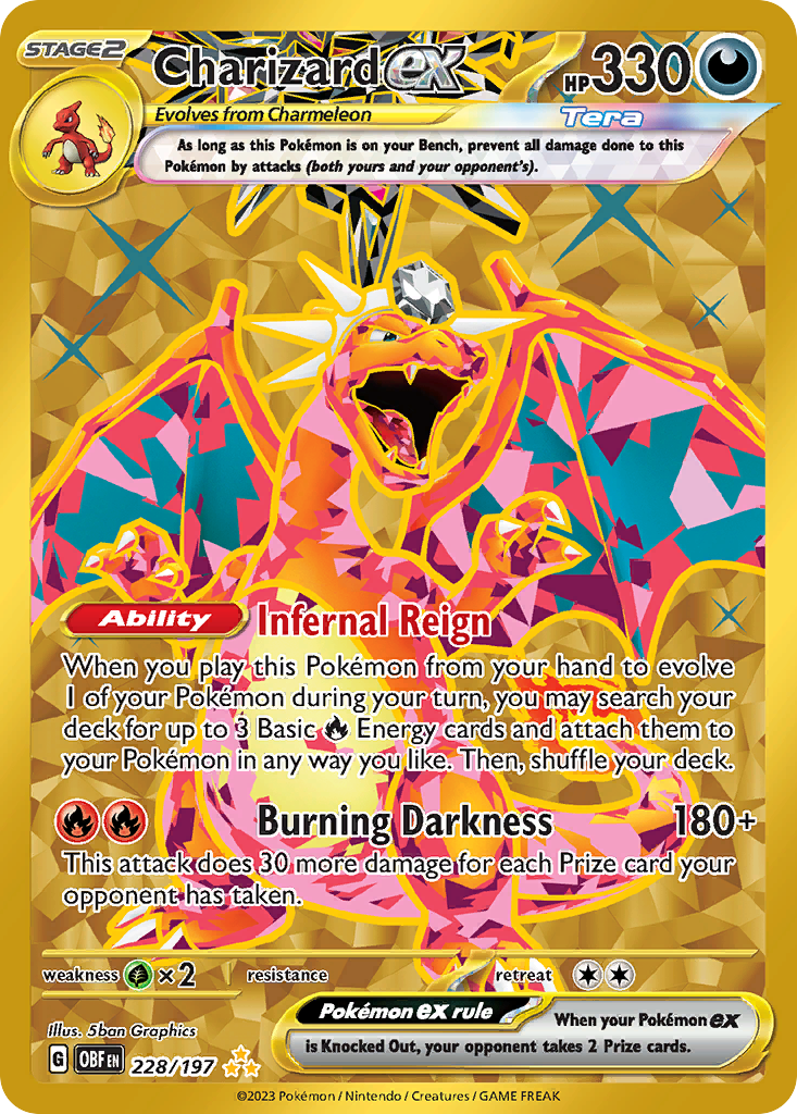 Charizard ex 228/197 Obsidian Flames Pokémon card | Pokebundles Ireland