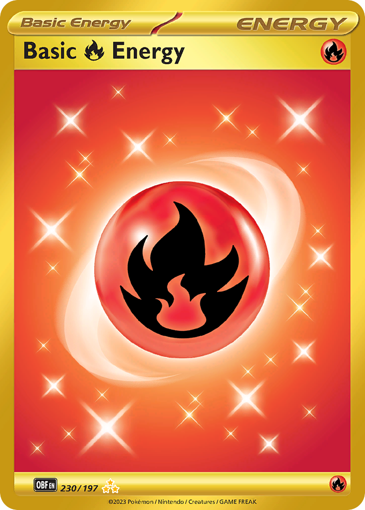 Basic Fire Energy 230/197 Obsidian Flames Pokémon card | Pokebundles Ireland