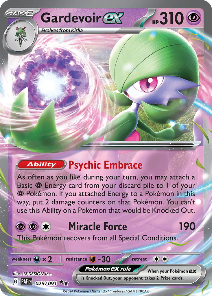 Pokemon TCG Gardevoir ex 029/091 - Paldean Fates