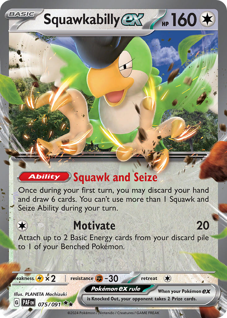 Pokemon TCG Squawkabilly ex 075/091 - Paldean Fates