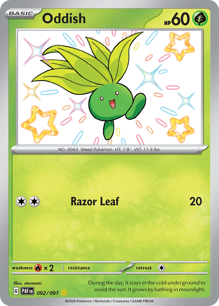 Pokemon TCG Oddish 092/091 - Paldean Fates