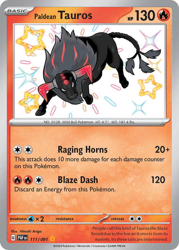 Pokemon TCG Paldean Tauros 111/091 - Paldean Fates