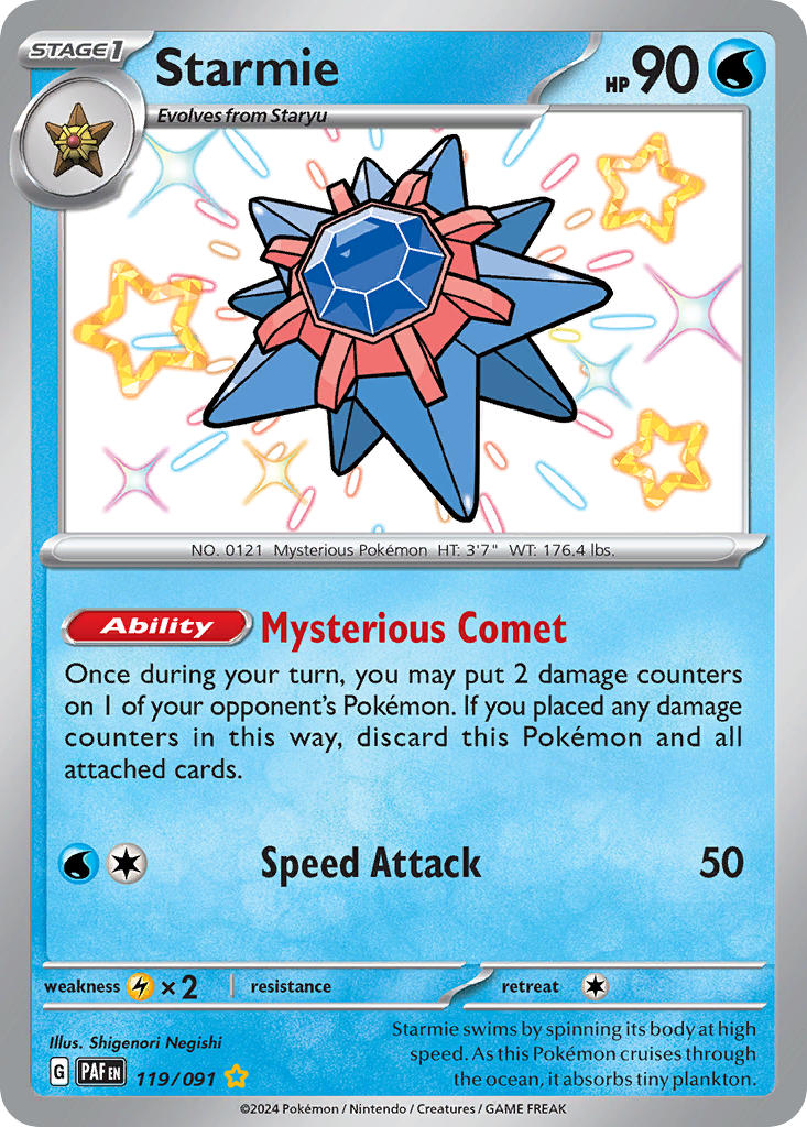 Pokemon TCG Starmie 119/091 - Paldean Fates