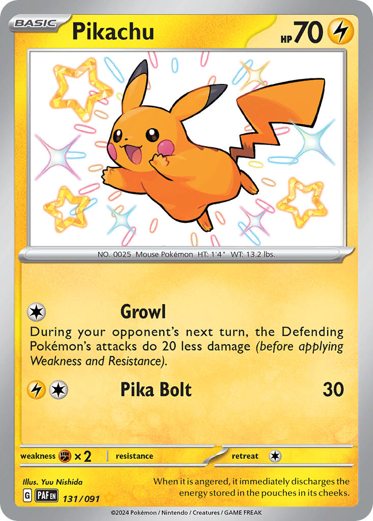 Pokemon TCG Pikachu 131/091 - Paldean Fates