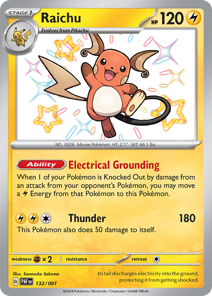 Pokemon TCG Raichu 132/091 - Paldean Fates