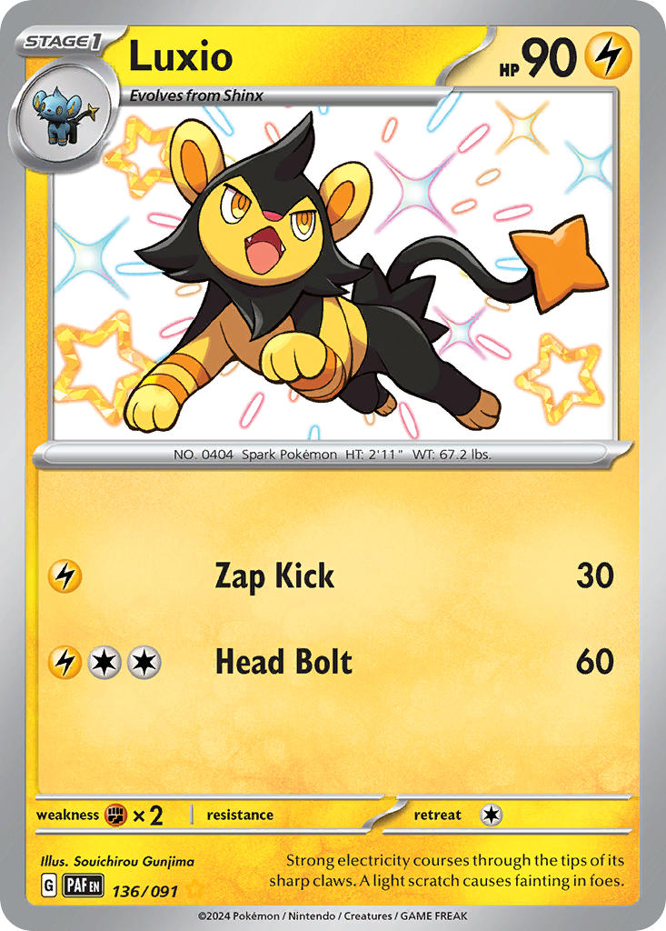 Pokemon TCG Luxio 136/091 - Paldean Fates