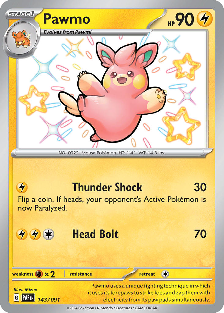 Pokemon TCG Pawmo 143/091 - Paldean Fates