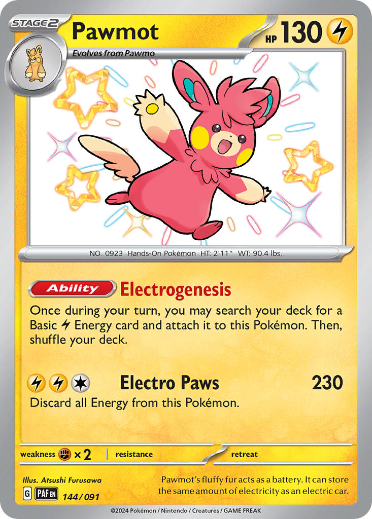 Pokemon TCG Pawmot 144/091 - Paldean Fates