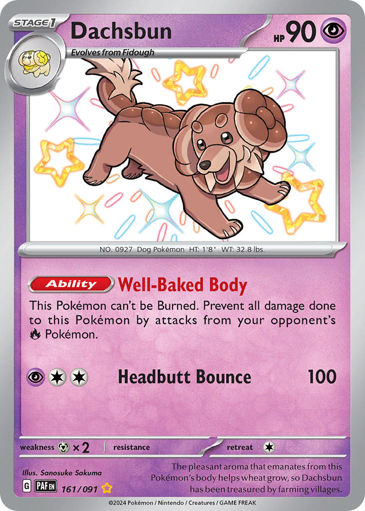 Pokemon TCG Dachsbun 161/091 - Paldean Fates