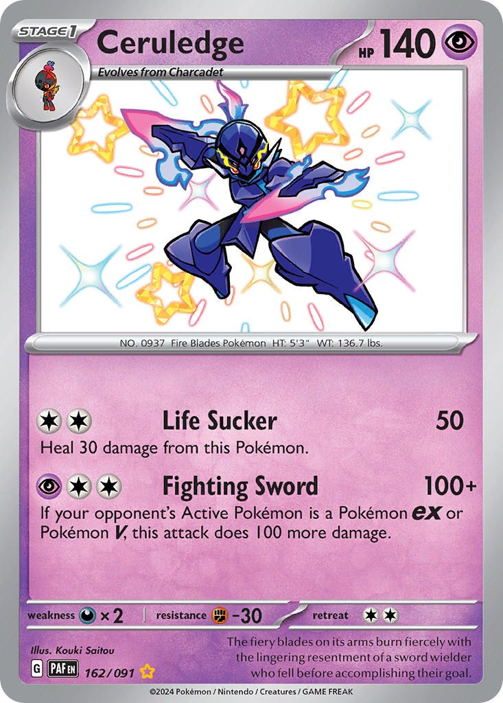 Pokemon TCG Ceruledge 162/091 - Paldean Fates
