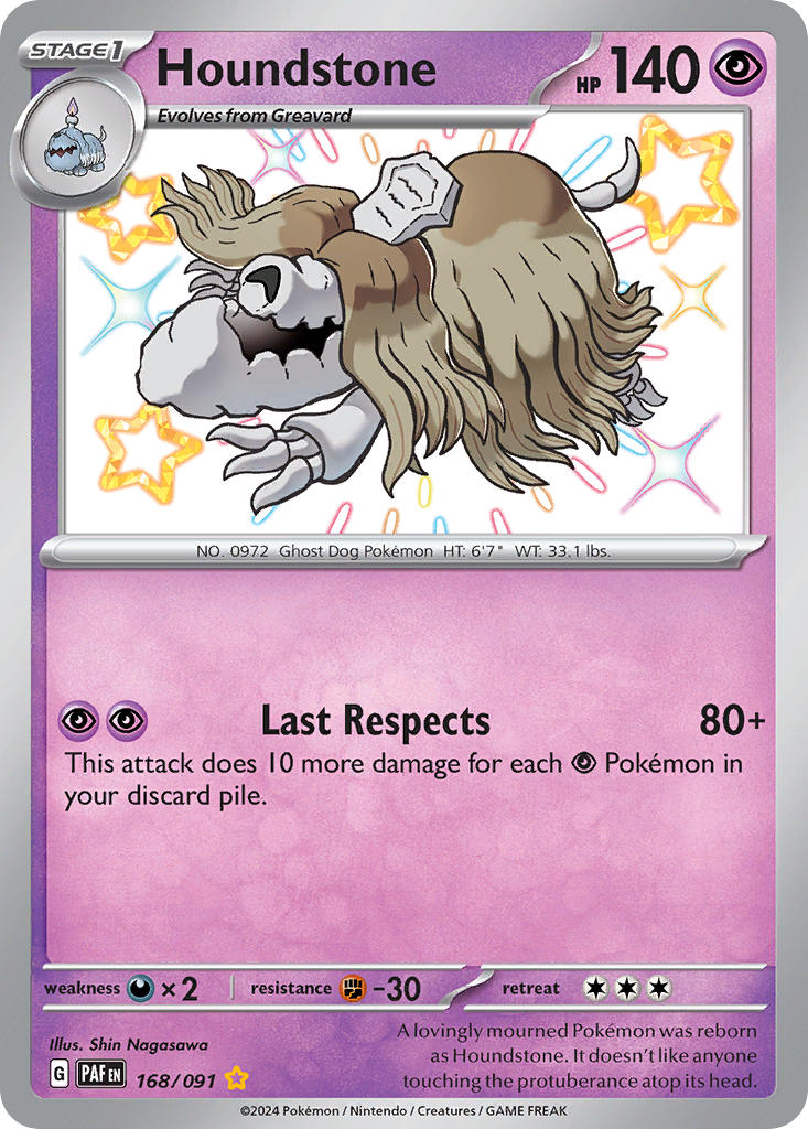 Pokemon TCG Houndstone 168/091 - Paldean Fates