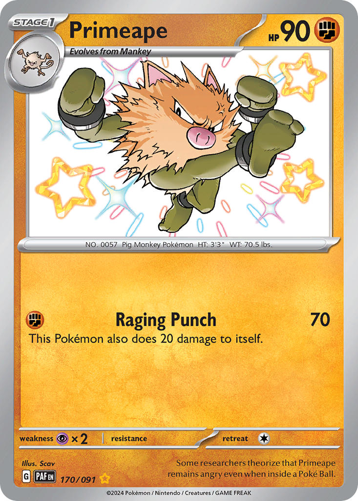 Pokemon TCG Primeape 170/091 - Paldean Fates