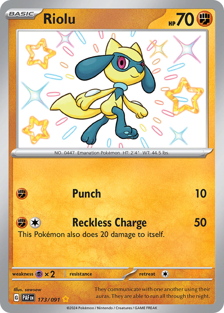 Pokemon TCG Riolu 173/091 - Paldean Fates