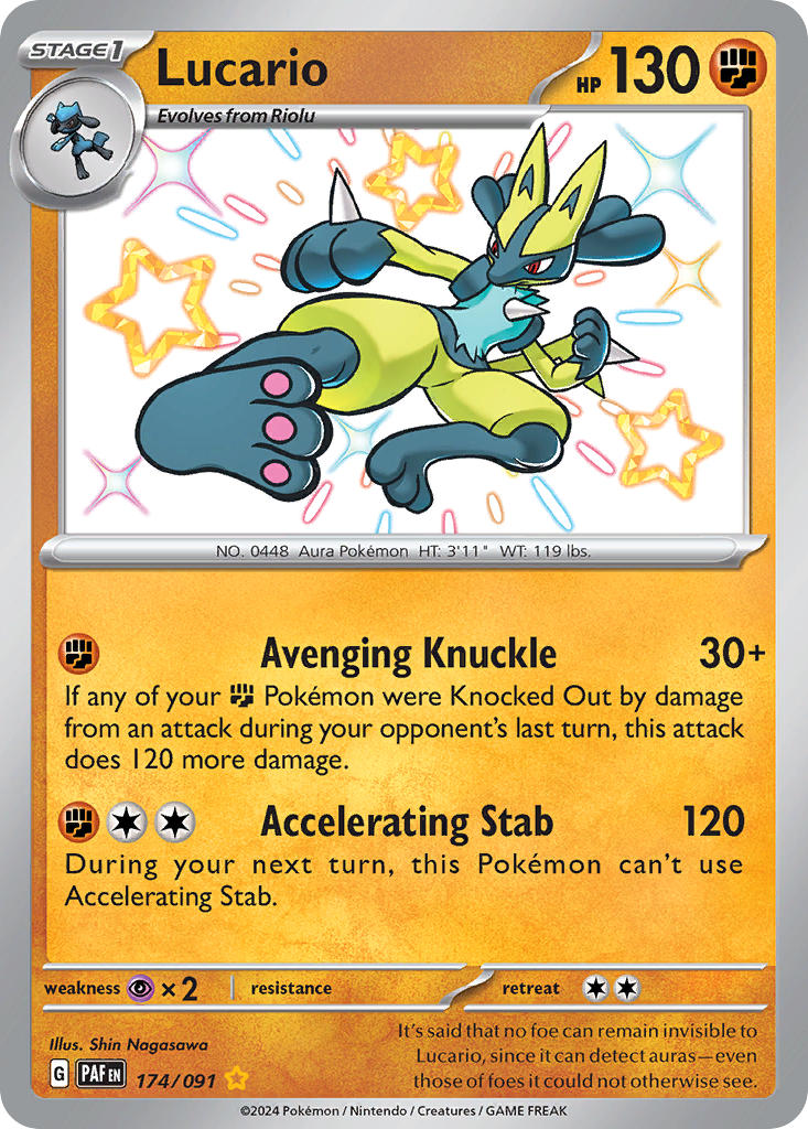 Pokemon TCG Lucario 174/091 - Paldean Fates