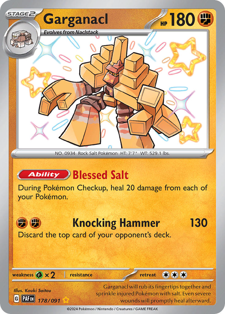 Pokemon TCG Garganacl 178/091 - Paldean Fates