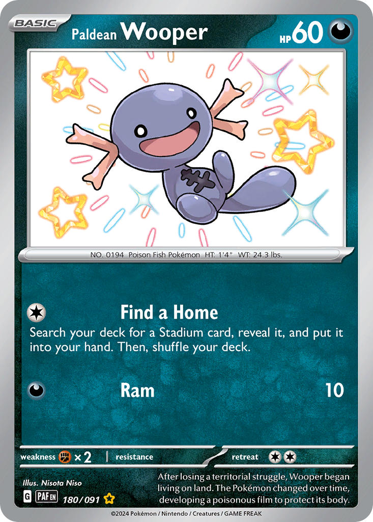 Pokemon TCG Paldean Wooper 180/091 - Paldean Fates