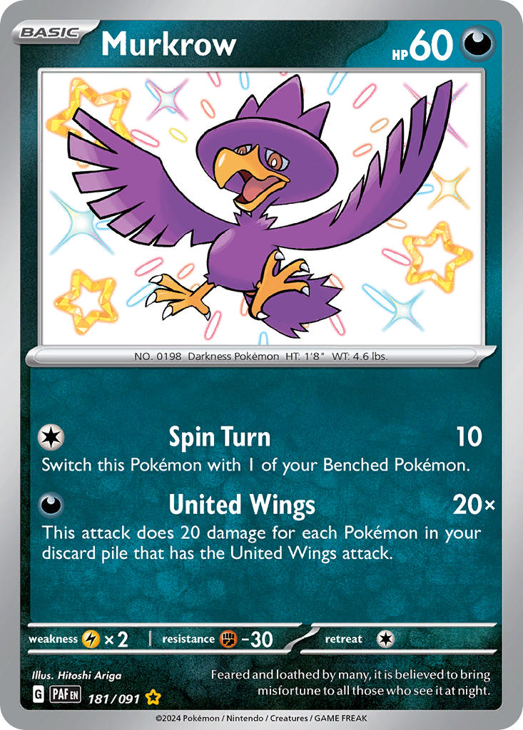 Pokemon TCG Murkrow 181/091 - Paldean Fates