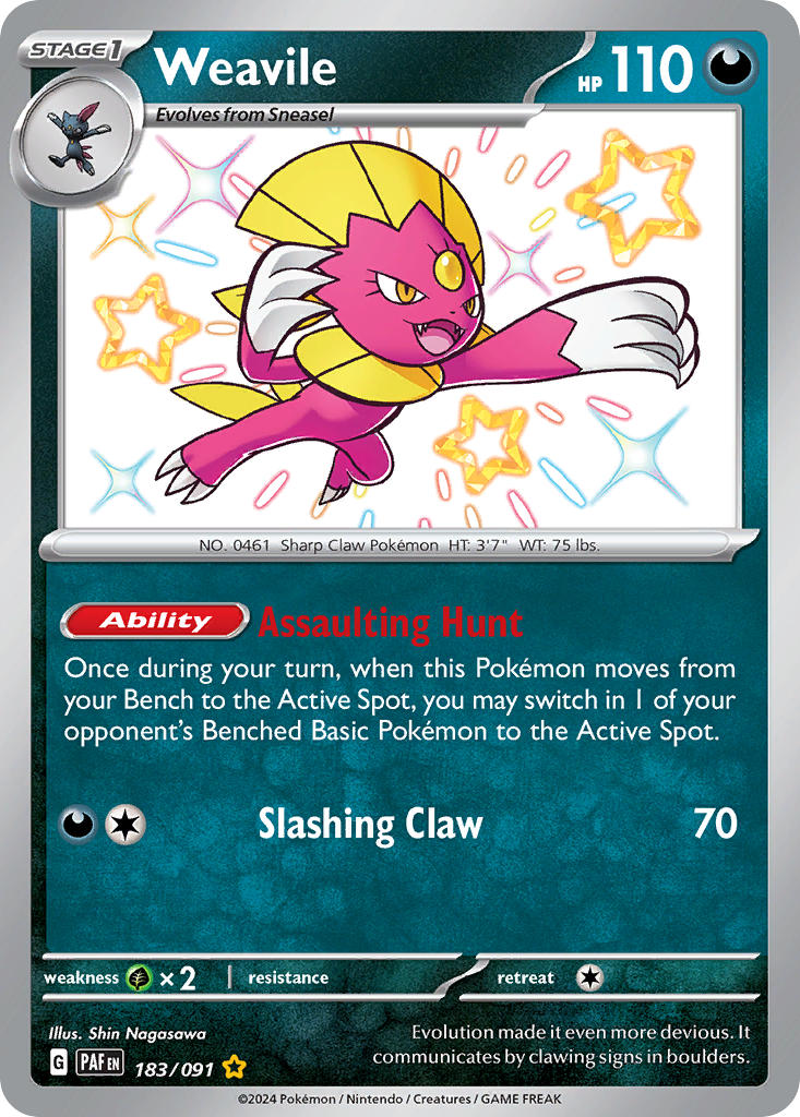 Pokemon TCG Weavile 183/091 - Paldean Fates