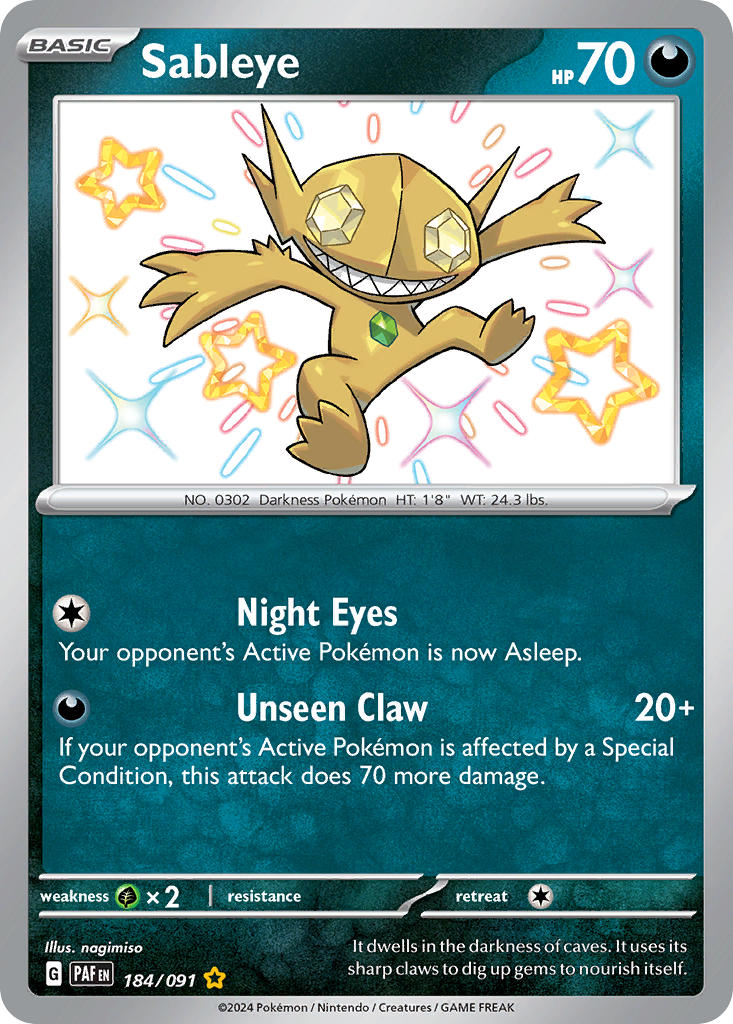 Pokemon TCG Sableye 184/091 - Paldean Fates