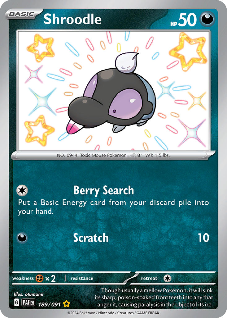 Pokemon TCG Shroodle 189/091 - Paldean Fates