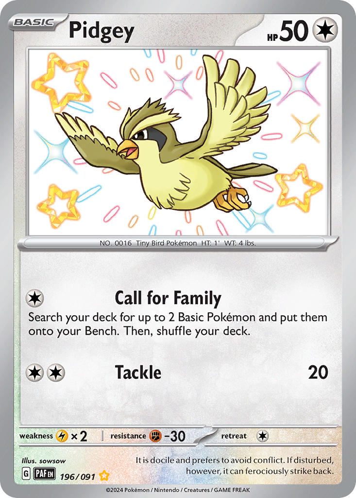 Pokemon TCG Pidgey 196/091 - Paldean Fates
