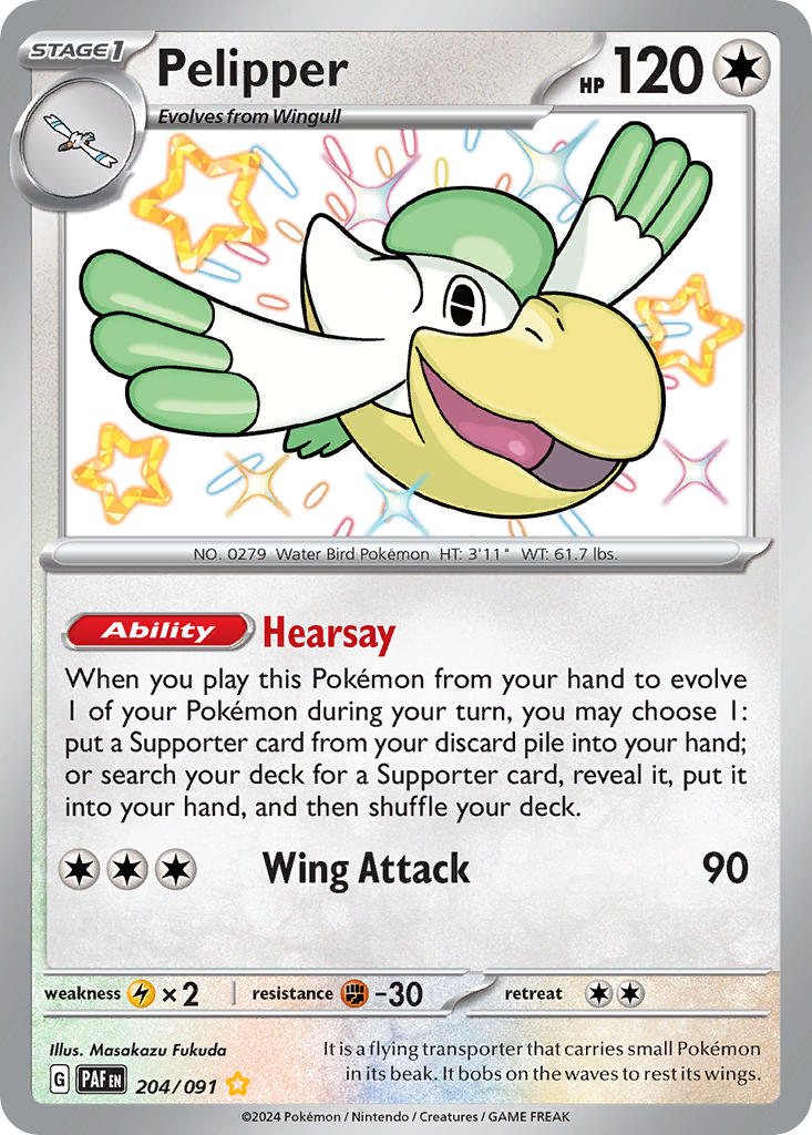 Pokemon TCG Pelipper 204/091 - Paldean Fates