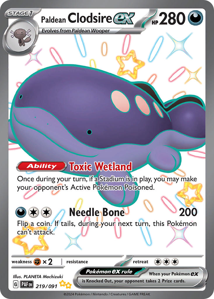 Pokemon TCG Paldean Clodsire ex 219/091 - Paldean Fates