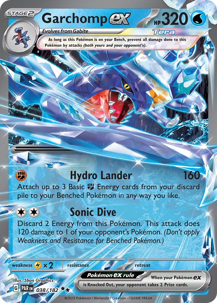 Garchomp ex 038/182 Paradox Rift Pokémon card | Pokebundles Ireland