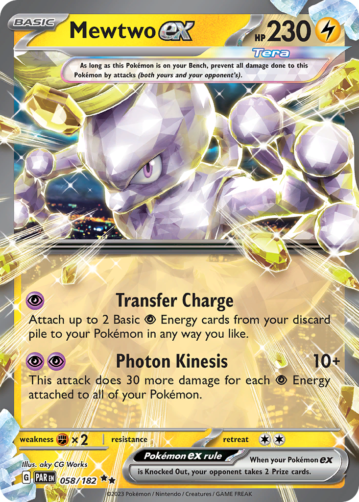 Mewtwo ex 058/182 Paradox Rift Pokémon card | Pokebundles Ireland