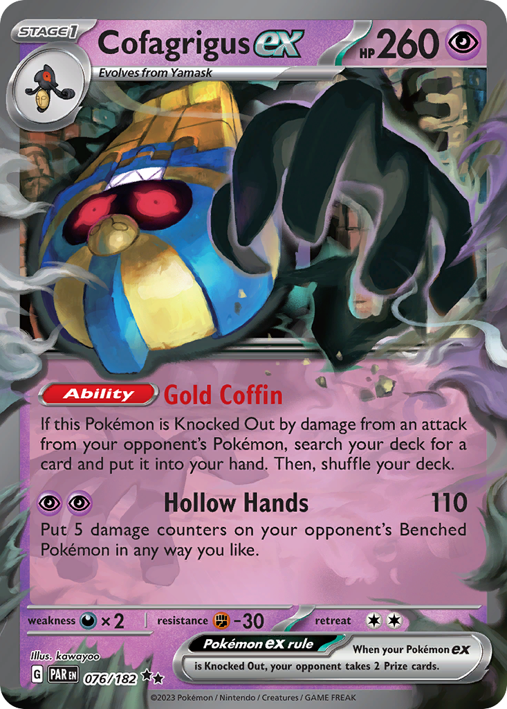 Cofagrigus ex 076/182 Paradox Rift Pokémon card | Pokebundles Ireland