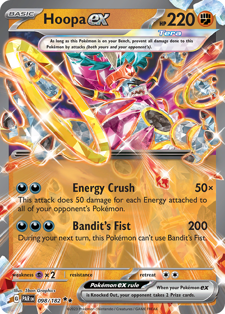 Hoopa ex 098/182 Paradox Rift Pokémon card | Pokebundles Ireland